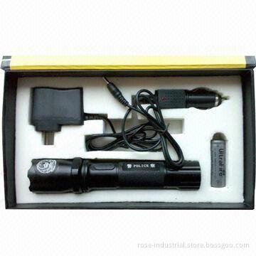 Stun Gun with Strong Flashlight, High Voltage Electric Shock and Alluminium Alloy Material
